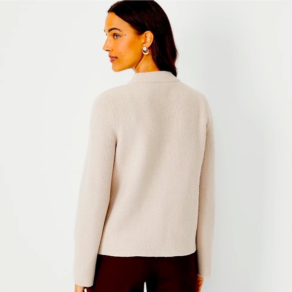 NWT Ann Taylor Faux Suede Mixed Media Sweater - Picture 2 of 12